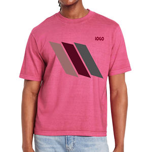 เสื้อยืดแขนสั้นคอสำหรับผู้ชาย220GSM รุ่น2024 90% ผ้าฝ้าย10% โพลีเอสเตอร์พิมพ์ลายสกรีนธรรมดาขนาดใหญ่พิเศษดีไซน์ว่างเปล่า - Product Image 2