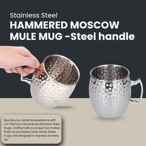 Wholesale Supplier Stainless Steel Cup Cocktail Moscow Mule Mugs 550ml Beer Mug Bar Tools Champagne Moscow Mule Mug with Handle - Product Image 2