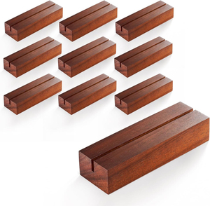 Porte-cartes de qualité en bois d'acacia 4.8X1.6X1 pouce Support de rangement pour panneaux de table - Product Image 4