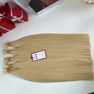 Extensiones de cabello Remy vietnamita de 20 pulgadas a granel, onda Natural, Rubio recto sedoso #613, cutícula alineada, onda virgen dibujada Doble - Product Image 5