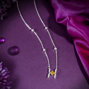 Collier pendentif en diamant jaune de laboratoire taille coussin, or blanc, halo, bijoux de luxe pour mariage et anniversaire, cadeau - Product Image 5