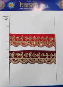 Dentelle brodée florale colorée vibrante avec un design complexe pour l'artisanat de mode et la décoration intérieure - Product Image 4