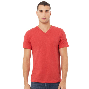 Camiseta personalizada de alta calidad con cuello en V rápido para hombre con logotipo personalizado patrón sólido al por mayor 100% camisetas de algodón con cuello en V para hombre - Product Image 1