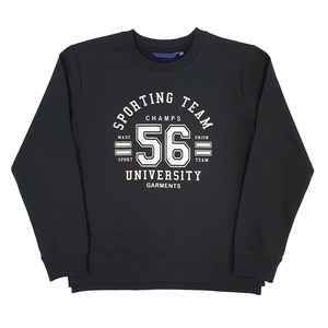 S-เสื้อสำหรับเด็กผู้ชาย8-14ปีจัมเปอร์สำหรับเด็กที่เชื่อถือได้ผู้ผลิตผ้าฝ้าย100% สีดำปกติแขน - Product Image 1