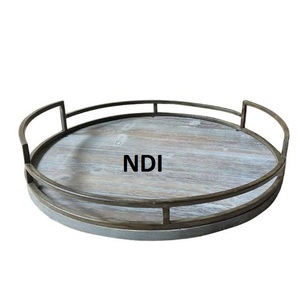 Handmade Decorative Metal Tray Snacks <b>Pasta</b> or Food Server Dinner or Dessert Serving Tray Dining Table Top Serving Tray - Product Image 4