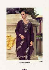 Exportateur indien Qualité Belle Robe Attrayant Viscose Soie Kurti Pantalon & Dupatta Avec Pur Travail À La Main Fabrication De L'Inde - Product Image 6