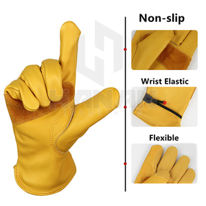 Guantes de soldadura MIG de piel de vaca dividida para resistencia al calor y comodidad en tareas de fabricación de metal industrial - Product Image 2