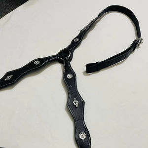 Brida de Cuero Negra de Lujo para Caballo con Adornos Plateados |   Equipo Ecuestre Duradero - Product Image 3