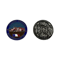 Pièce commémorative personnalisée moderne et traditionnelle pour pompiers, en alliage de zinc, découpe et impression – Honneur, courage, premiers intervenants
