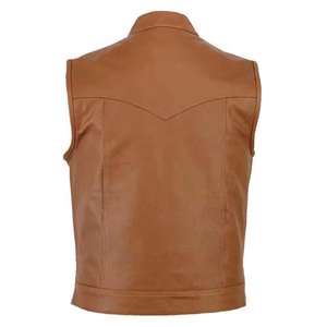 Gilet de moto respirant en gros personnalisé, gilet en cuir de moto pour hommes de bonne qualité - Product Image 2