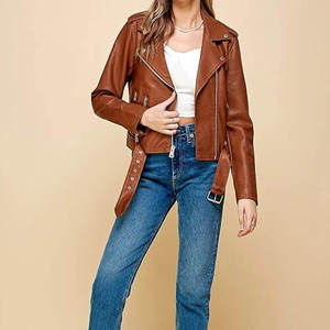 New <b>Top</b> Trending Wholesale Price <b>women</b> Leather Jackets With Customized Packing <b>Top</b> Quality Fashion <b>women</b> Leather Jackets - Product Image 5