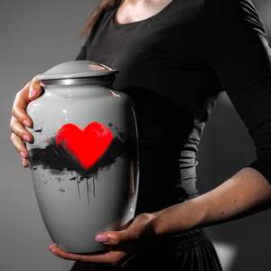 Urnes pour cendres humaines Crémation Funéraire pour cendres pour femmes et hommes Urnes décoratives Urne coeur rouge Taille personnalisée - Product Image 6