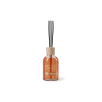 Difusor de Aromas Eterea Hecho en Italia, Botella de Vidrio de 100 ml, Aroma a Naranja y Especias, Larga Duración, Sin Parabenos, Fragancia para el Hogar de 3 Meses, Elegante 5-1