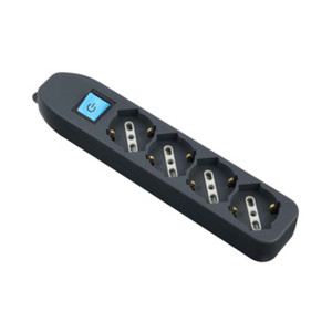 Multipresa 4 Prese Bipasso/Schuko + Interruttore Senza Cavo Nera Figura 9 - Product Image 1