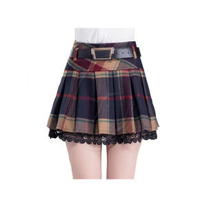 ผู้หญิงสีแดงสีเทาสก็อตแลนด์กระโปรงTartan Kilt Customแฟชั่นใหม่ยอดนิยมสไตล์จีบกระโปรงสั้น - Product Image 1