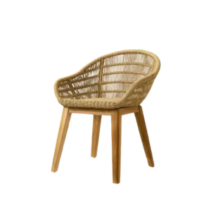 Chaises en osier en rotin pour meubles de patio extérieur Chaises en rotin avec pieds en bois Chaises de salle à manger à vendre - Product Image 1