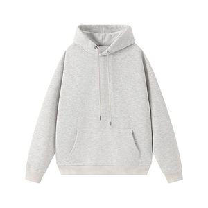 Sweat à capuche de sport coupe ample confortable tissu patchwork tissé couleur unie col à capuche - Product Image 1