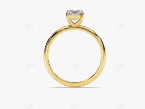 แหวนเพชรมอยส์ซอไนต์สีโรสโกลด์18K สำหรับผู้หญิงแหวนหมั้นโซลิแทร์สุดคลาสสิก - Product Image 4