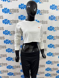 Camisetas recortadas de manga larga en blanco, blusa de tela de algodón 100% tejida, Camiseta corta con dobladillo crudo, camiseta con logotipo personalizado para mujer - Product Image 6