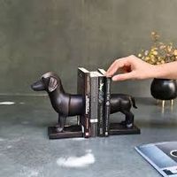 Étagère de bureau pour décoration de la maison moderne personnalisée accessoire de décoration en résine teckel Doxie serre-livres en forme de chien