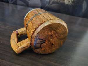 Taza de viaje de madera de roble Natural hecha a mano personalizada ecológica cerveza Stein Tankard taza de té nuevo diseño taza de café para padrinos de boda - Product Image 2