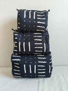 Set Of 3 Cotton Quilted <b>Makeup</b> Bag & <b>Organizer</b> Cotton Toiletry <b>Case</b> Travel Bag Printed <b>Makeup</b> Bag Toiletries <b>Organizer</b> Bag - Product Image 6