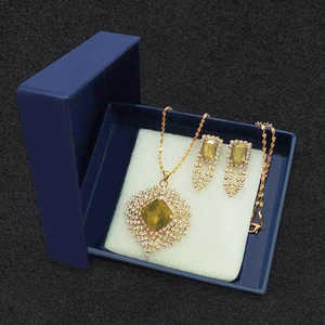 Kriaa Fine Jewelry Set 1202827 Pendentif en pierre autrichienne jaune avec plaqué or - Product Image 1