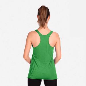 Camiseta sin Mangas para Mujer, Cuello Redondo, Color Sólido Básico, Informal, de Verano, Verde - Product Image 2