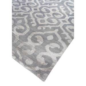 Alfombra Rectangular Tejida a Mano de Lana y Viscosa, Diseño Geométrico Abstracto en Gris y Negro, Modelo PKWV-16(OD) para el Hogar - Product Image 2