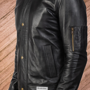 Chaquetas de cuero de la mejor calidad para chaqueta de hombre con cremallera y cuello levantado en todos los colores, tallas con servicio de personalización - Product Image 5