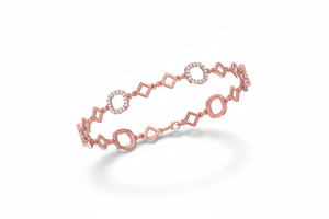 Elegant 14K Gold Rhodium Plated 96-Diamond Round Brilliant Cut Natural Diamond <b>Bracelet</b> & Bangle for Women - Product Image 4