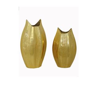 Florero de aluminio hecho a mano de lujo, florero de metal elegante contemporáneo chapado en oro, decoración del hogar con materiales de latón y cobre - Product Image 2