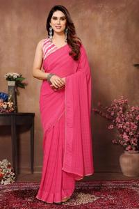 GC Georgette Seda Listo para Usar Sari Ropa India Paquistaní Mayorista en Mumbai - Product Image 3