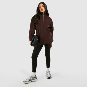 Sweat-shirt à col montant oversize pour femme, de qualité supérieure, pour l'hiver, anti-rides, respirant, imperméable, coupe-vent, avec capuche - Product Image 3