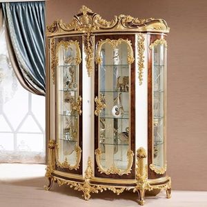 Elysoria The Addison Luxury <b>Dining</b> <b>Table</b> Set Solid Teak Wood <b>White</b> Gold Hand Carved European Palace Furniture collection - Product Image 2