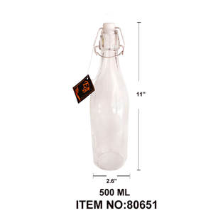 Botella de vidrio retro de 500 ml con acabado mate, a prueba de fugas, para recarga de perfume, forma cilíndrica con tapa de plástico. - Product Image 1