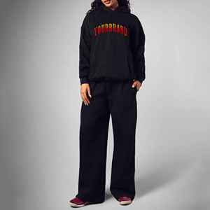 Ensemble de survêtement 2 pièces en coton 100% de haute qualité, design personnalisé, vêtements décontractés, sweat-shirt et pantalon de survêtement pour femmes, OEM - Product Image 6
