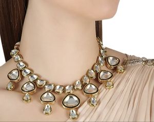 Royal Gold Meenakari Work Kundan collar conjunto hecho a mano joyería india tradicional para bodas fiestas ropa festiva - Product Image 2