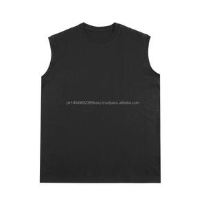 270gsm 100% coton imprimé t-shirts en gros de haute qualité unisexe chemises sans manches été t-shirt décontracté solide tissu vierge - Product Image 5