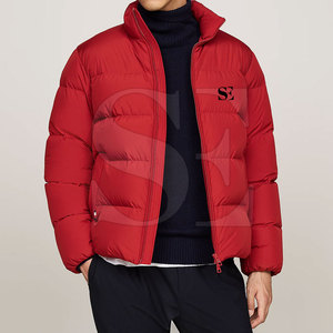 Chaqueta acolchada personalizada para hombre con estilo informal Cuello con capucha de lona ligera Cierre de cremallera cálido para uso en invierno al aire libre - Product Image 1