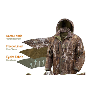 Veste de chasse softshell pour homme, imperméable, imprimé camouflage, respirante et coupe-vent, veste camouflage - Product Image 2
