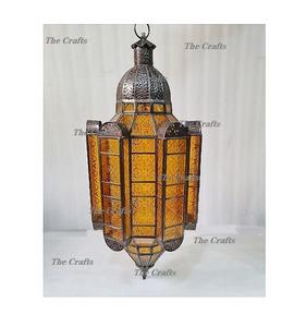 Lanterne suspendue en verre et en fer avec lanterne suspendue de qualité supérieure pour les mariages et la décoration de la maison - Product Image 4