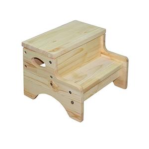 Tabouret d'appoint décoratif en bois avec structure en bois massif, idéal pour les comptoirs de cuisine, l'accès aux salles de bain, les chambres et le rangement dans la cuisine - Product Image 3