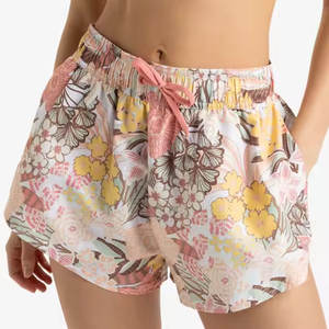 กางเกงขาสั้นชายหาดฤดูร้อนสำหรับผู้หญิงกางเกงขาสั้นสำหรับผู้หญิงลายดอกไม้เอวเชือกผูกสบายสไตล์ลำลอง - Product Image 3