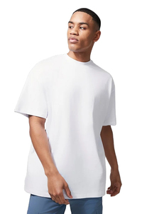 Men's Summer Casual Short T-Shirt Heavyweight Cotton Solid <b>Colour</b> Custom Logo Digital Printing Loose Fit for Fitness - Product Image 4