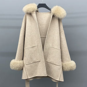 Cappotti di Lusso da <span class=keywords><strong>Donna</strong></span> 2024 in Vera Lana Cashmere, Giacche di Pelliccia Vera di Lusso, Abbigliamento Streetwear, Eleganti Cappotti <span class=keywords><strong>Oversize</strong></span> in Pelliccia di Alpaca - Product Image 2