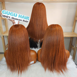 Perruque à frange sans colle de luxe 100% vietnamienne, 14 pouces, couleur ombrée marron personnalisée, cheveux humains, produits capillaires naturels pour femmes noires - Product Image 4