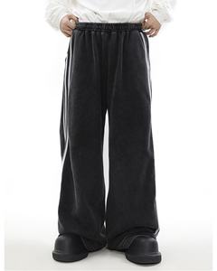 Pantalones de chándal sueltos de calle de algodón 100% personalizados de fábrica, pantalones acampanados sueltos pesados, pantalones Vintage - Product Image 2