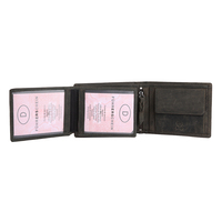Dompet Panjang Kulit Asli Pria Anti-RFID Model Lipat Vintage dengan Dekorasi Emboss