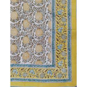 Parure de lit double en coton imprimé à la main, motif floral, douce et élégante, pour la décoration de la maison et des hôtels, disponible en tailles Queen, King, Twin, personnalisable - Product Image 2